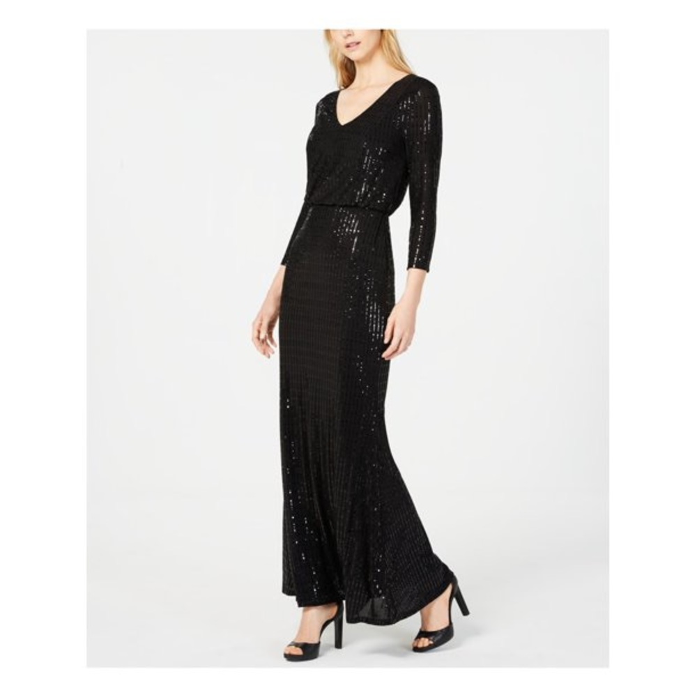 Calvin Klein blouson gown with shoulder cut out 3/4 sleeve sz 8 - Picture 2 of 3